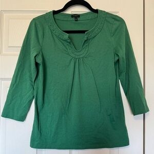 Talbots Green Soft Stretch Cotton Pull-over Top size M